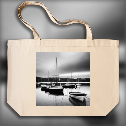 Tote bag - Urban abstract explorations, black and white,, Lake - 1007198164