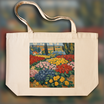 Tote bag - Fauvism with colorful landscapes, The flowers - 3625908527