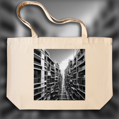 Tote bag - Urban abstract explorations, black and white, Street - 1174818028