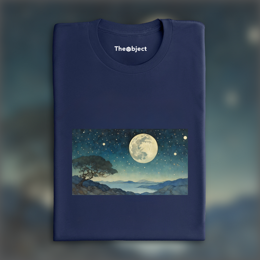 T-Shirt - Illustration enchanteresse aux détails fantastiques, Lune et ciel étoilé - 2177448672