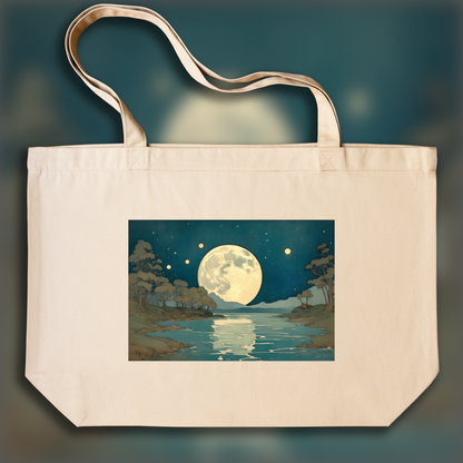 Tote bag - Enchanting illustration with fantastic details, Moon - 2982033161