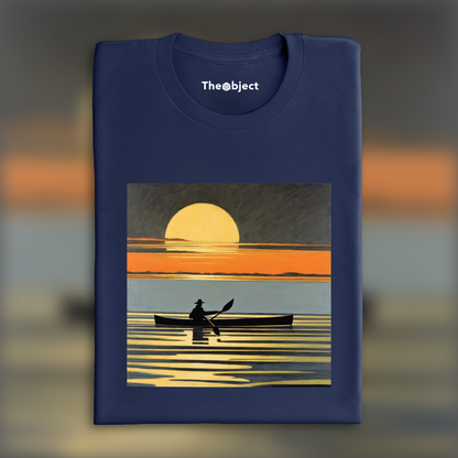 T-Shirt - Belgian symbolism with haunting solitude, man in kayak - 2073688938