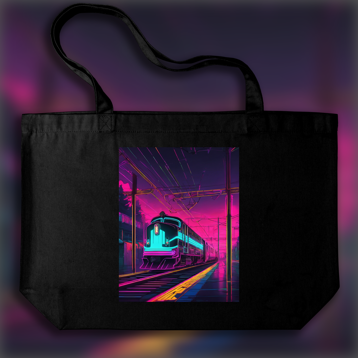 Tote bag - Neon punk, Train - 1439839541