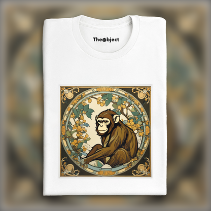 T-Shirt - Enchanting fusion of ornate lines and flowing shapes, Monkey - 3420935095