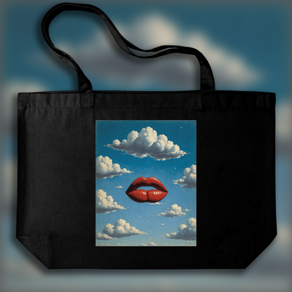 Tote bag - Surréalisme belge, Des lèvres dans le ciel - 2898191184