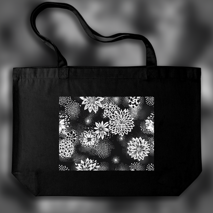 Tote bag - Halftone Dot Art, Flower - 1825772415