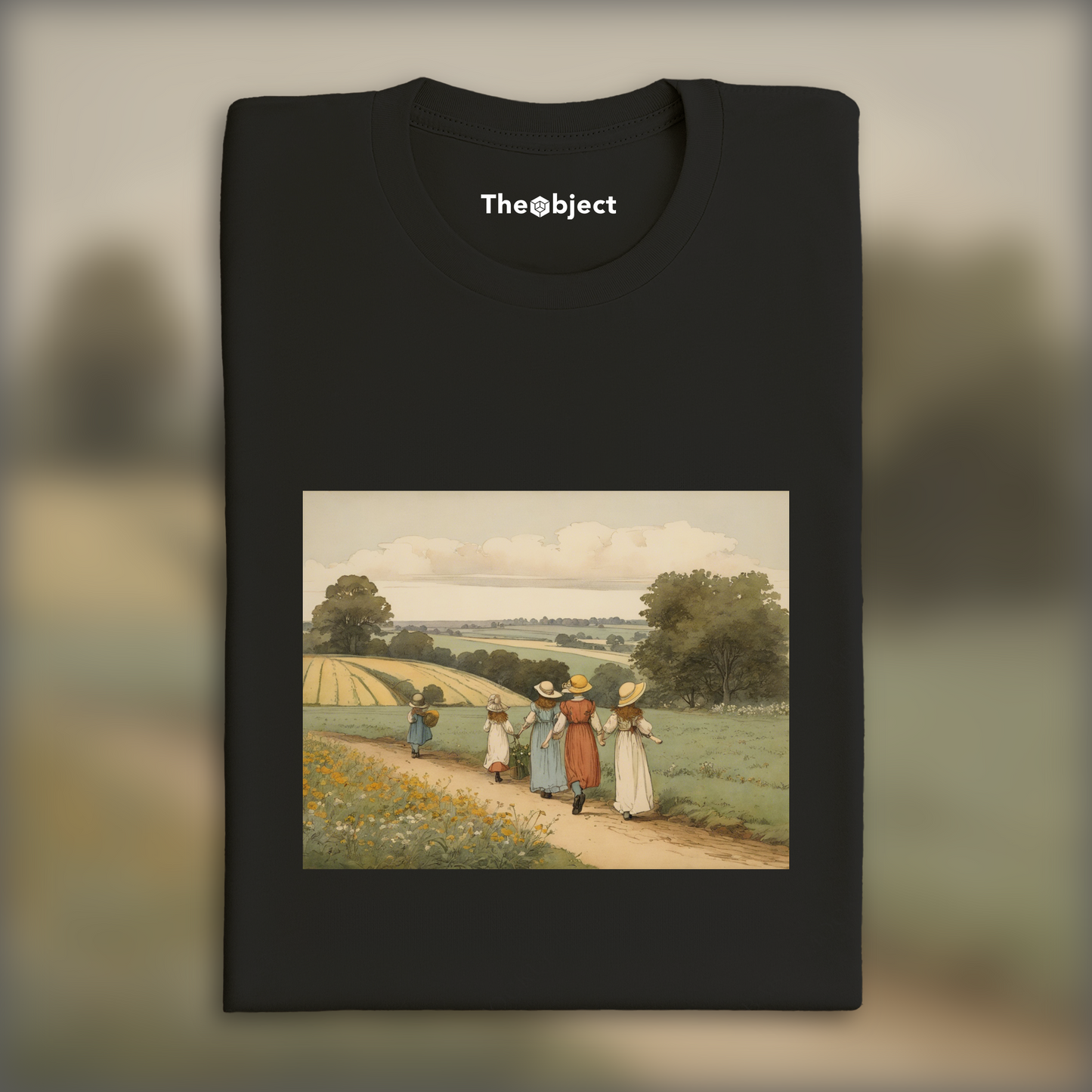 T-Shirt - British illustrations, innocent and nostalgic childhood, Fields - 2248993447