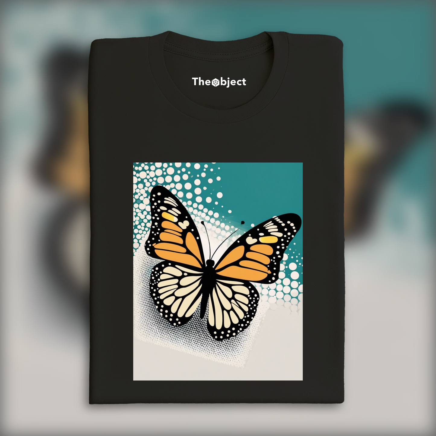 T-Shirt - Halftone Dot Art, Butterfly - 3643641099