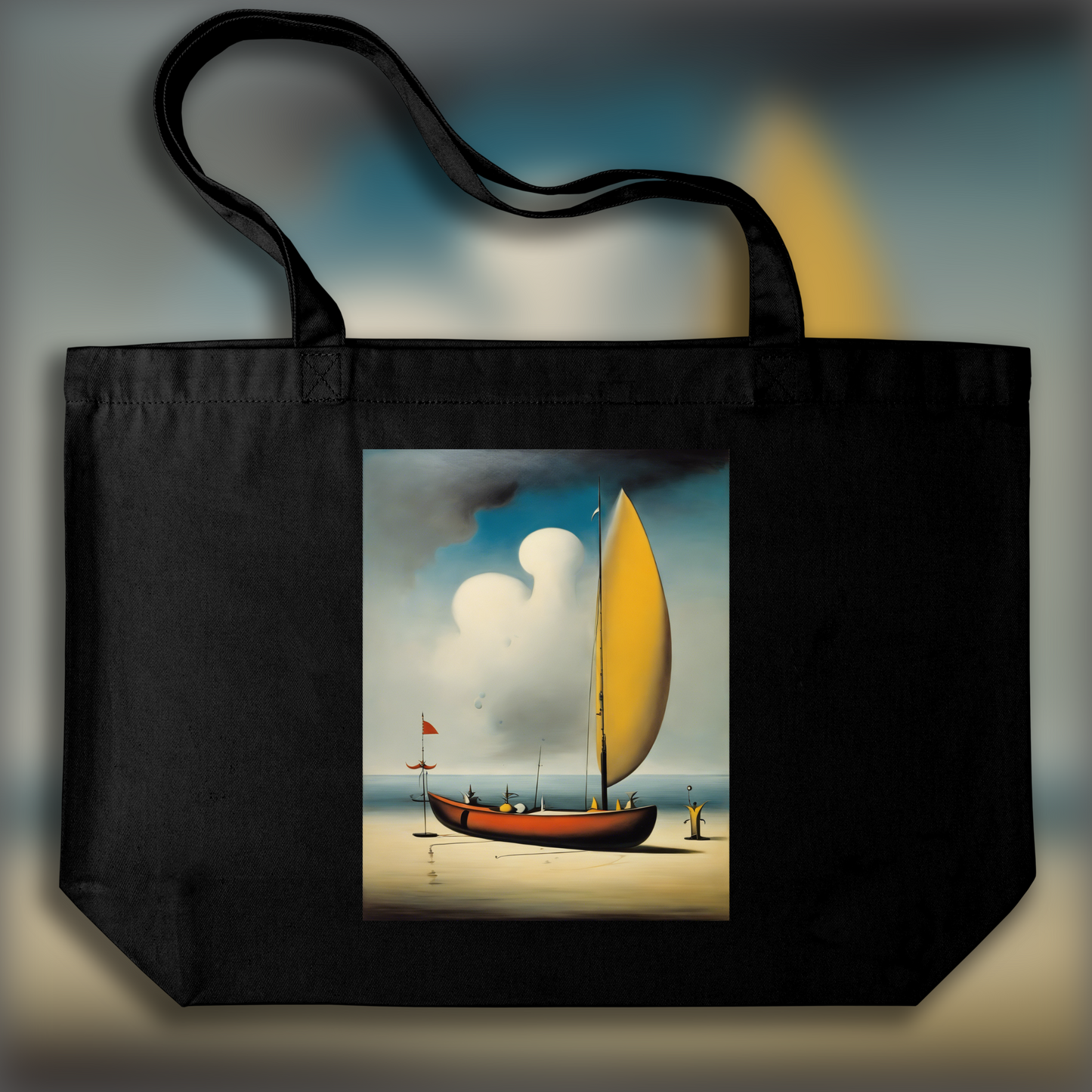 Tote bag - Enigmatic surrealism, Kayak - 1377717376