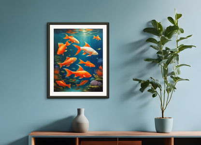 Poster with metal frame: Magical realism, Fish