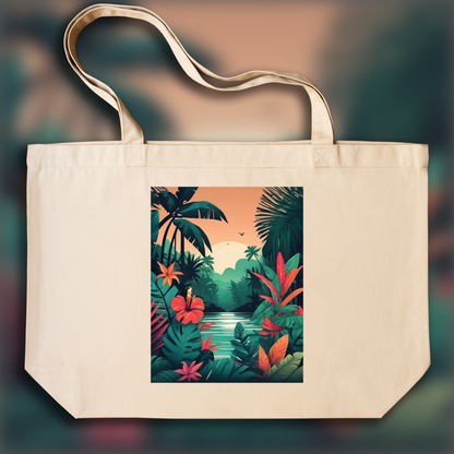 Tote bag - Tropical Jungle, Candle - 519625631