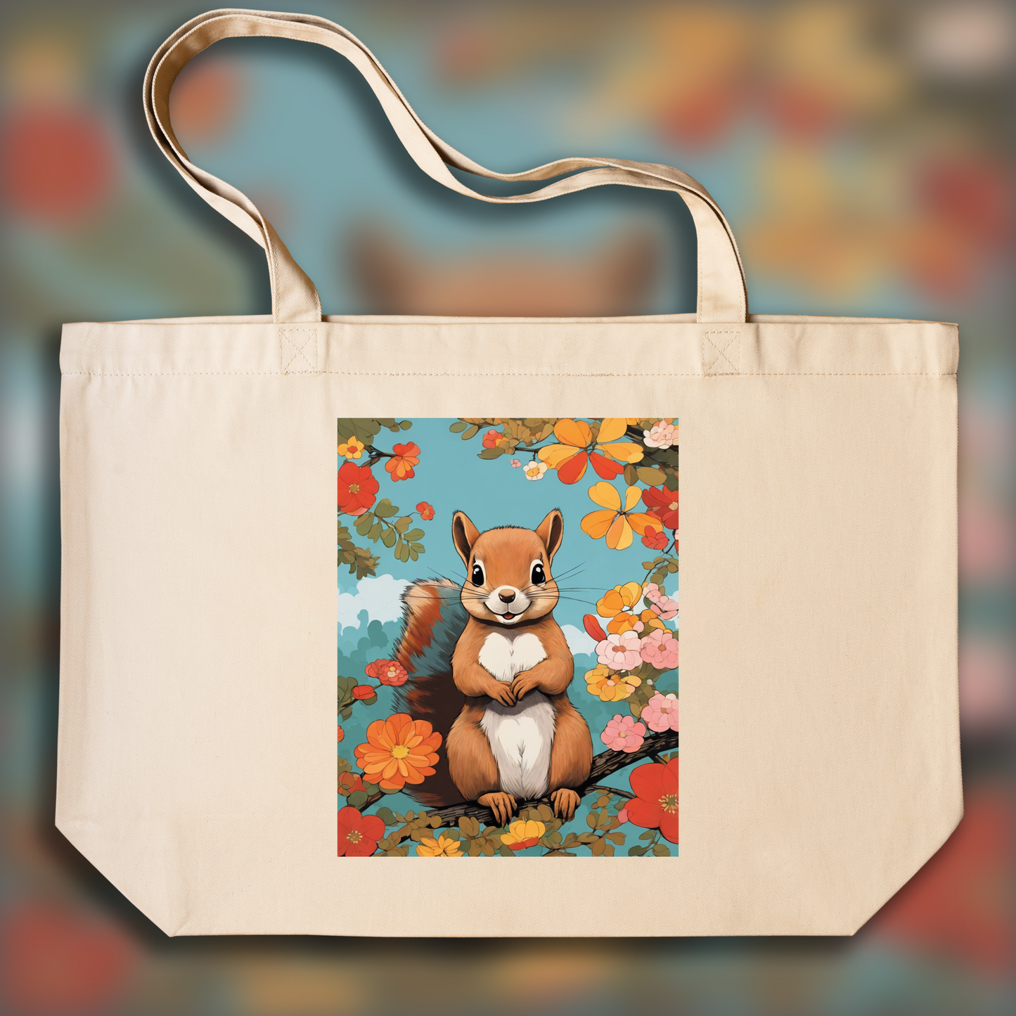 Tote bag - Artiste contemporain japonais kawaï, Écureuil - 1676576303