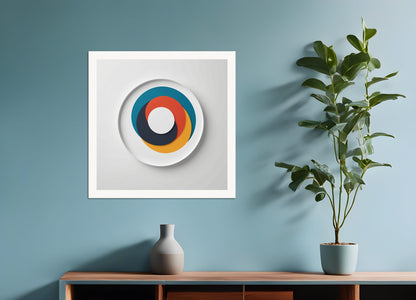 Poster: Minimalism art, two colored circles