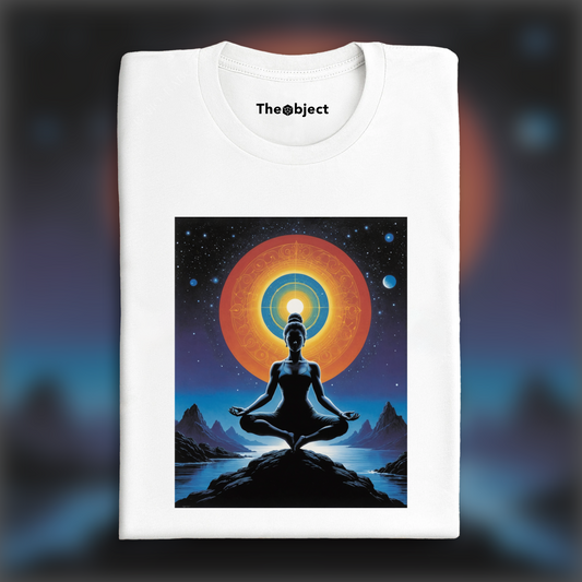 T-Shirt - French science fiction comics, dreamlike and psychedelic landscapes, Yoga - 3642565513