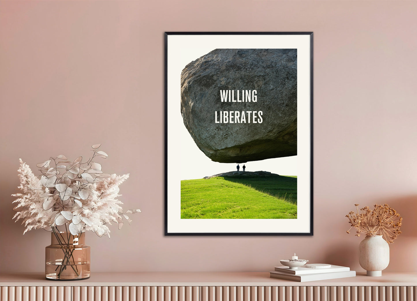 Poster with metal frame: Willing liberates, Nietzsche