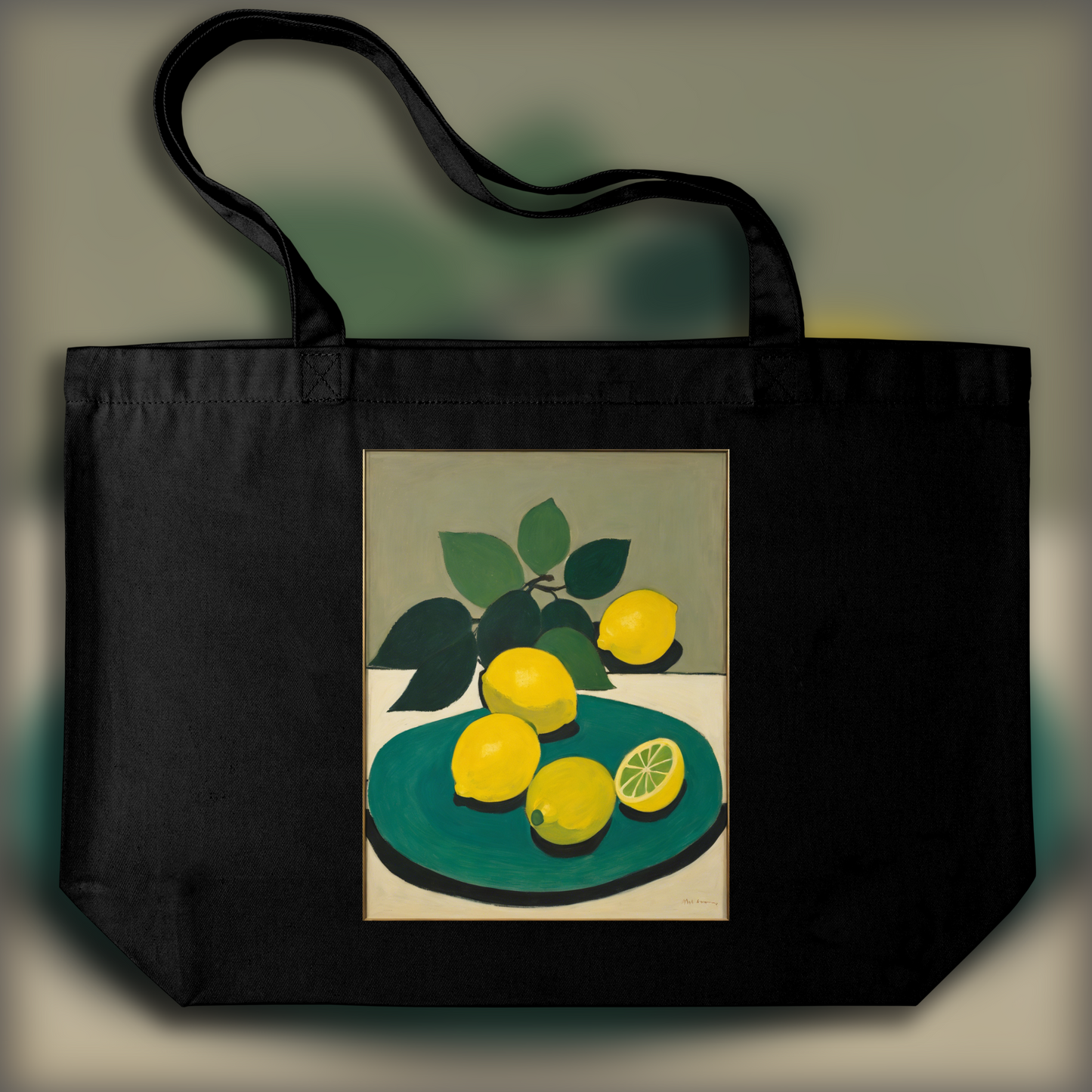 Tote bag - Intimate American figurative, abstract trend, lemons - 4244351479