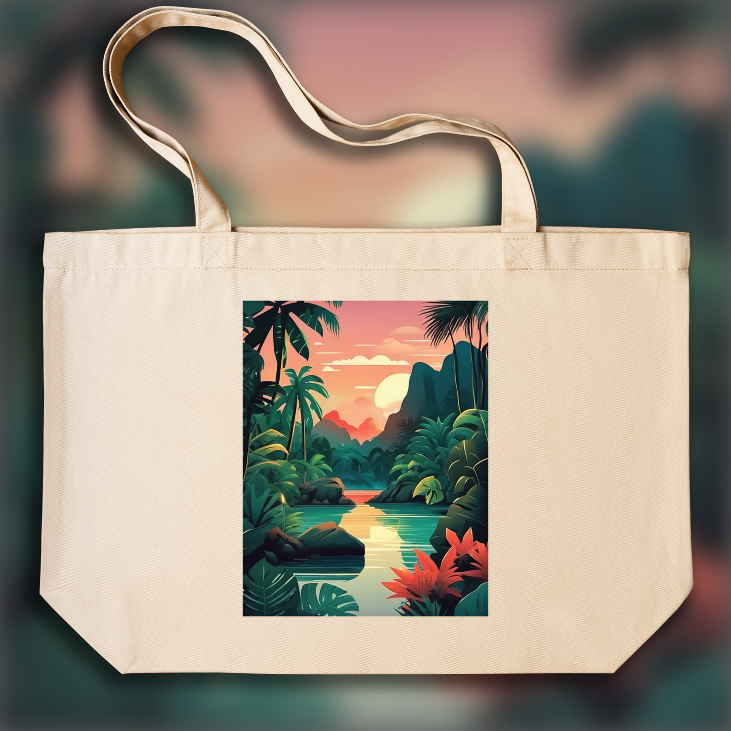 Tote bag - Tropical Jungle, Candle - 2763106554