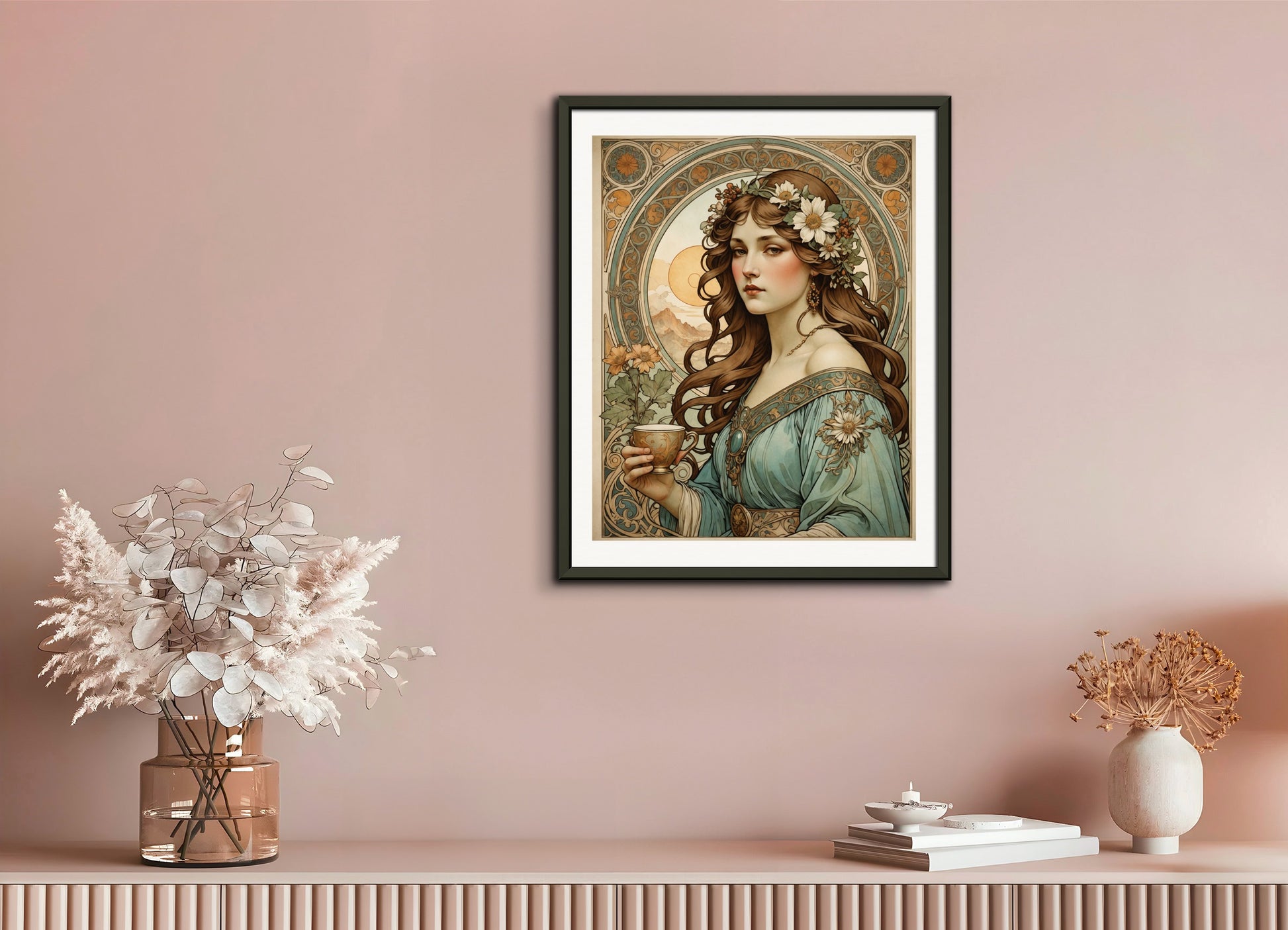 Poster with metal frame: Mucha, Coffee