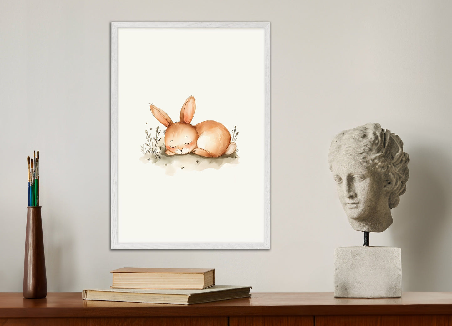 Poster with wood frame: Babies come from where dreams are born, newborn gift