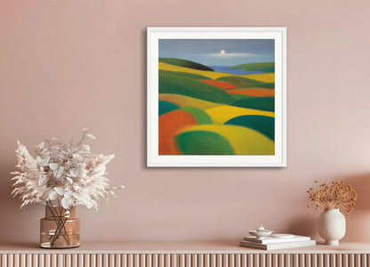 Poster with wood frame: Scottish painting of abstract expressionism, 