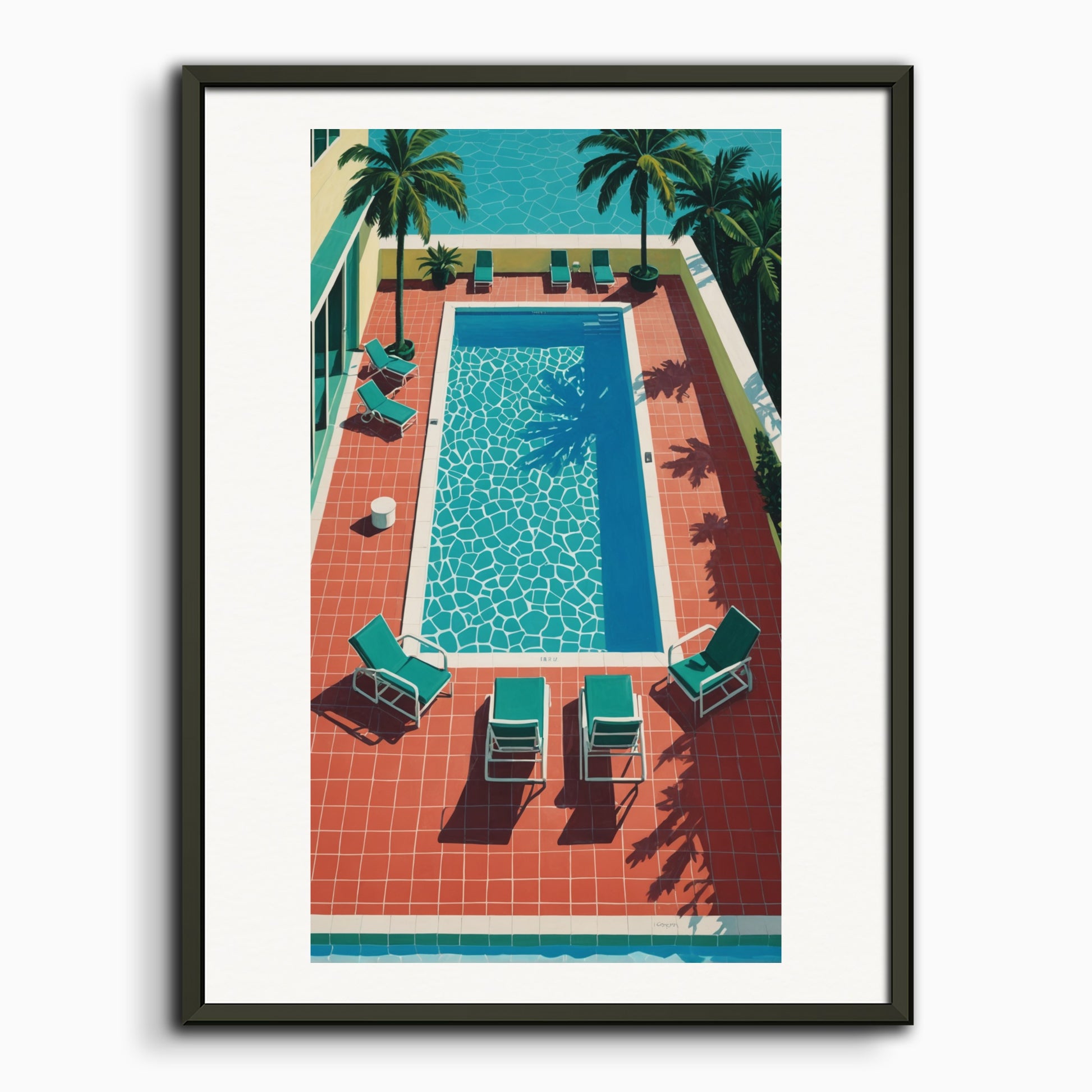 Poster: david hockney, pool in a hotel in miami