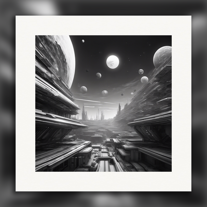 Poster - Urban Abstract Explorations, Black and White, Exoplanet Landscape, Eye - 3198329655