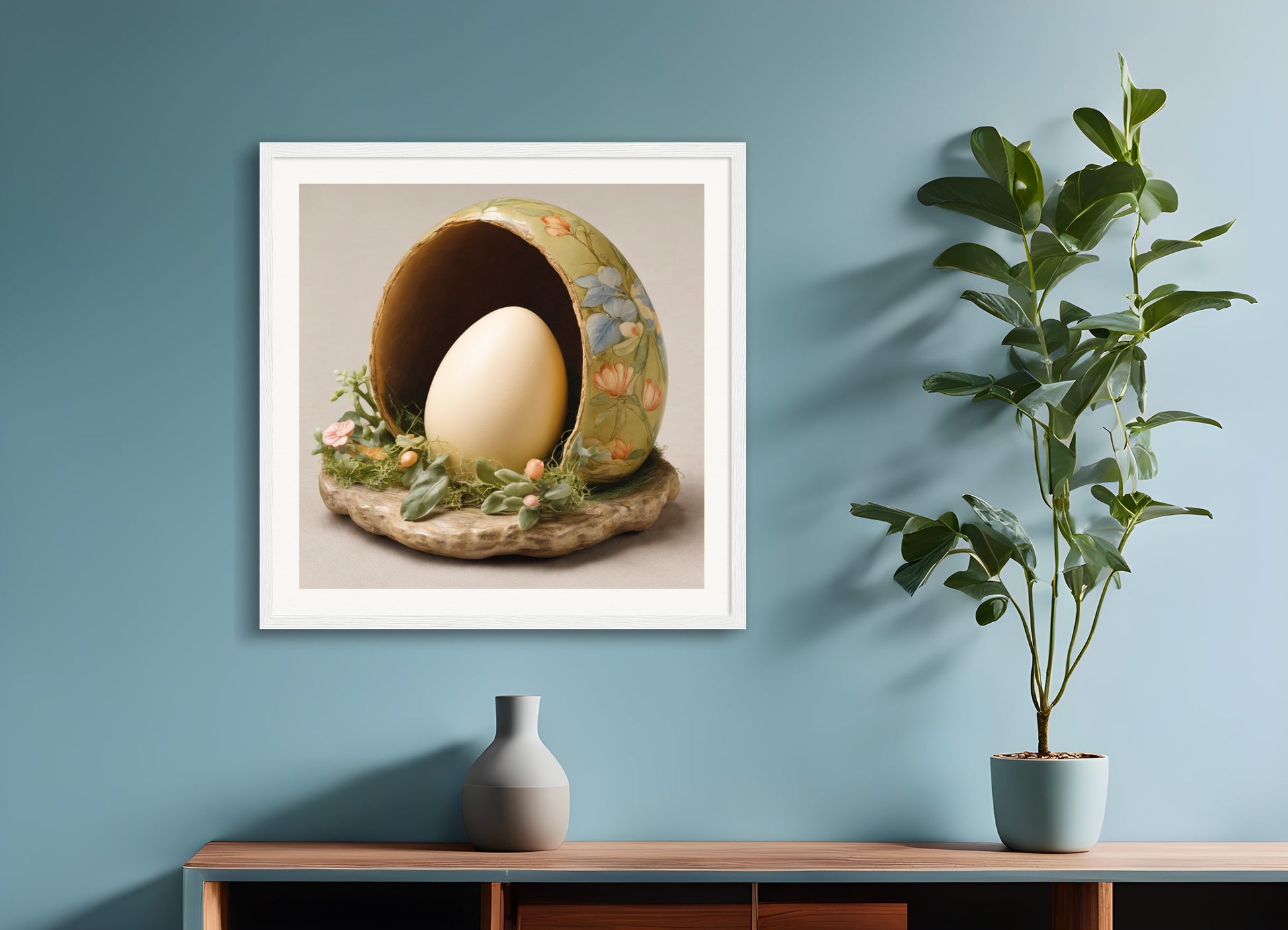 Poster with wood frame: , Egg