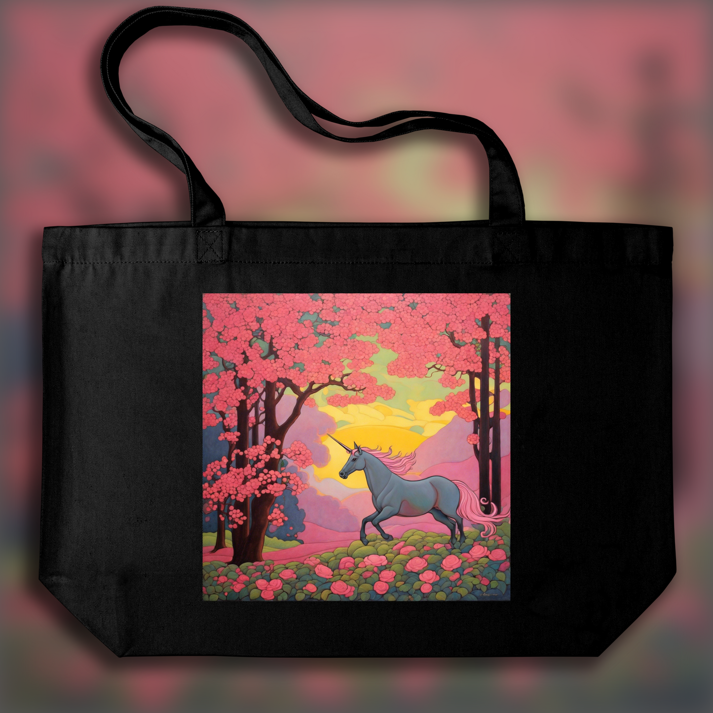 Tote bag - Paul Ranson, Licorne rose - 2188245025