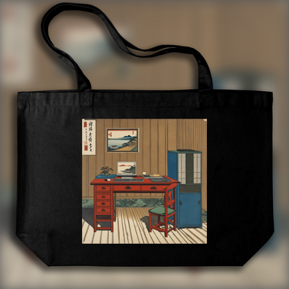 Tote bag - Poetic ukiyo-e views, fleeting moments, a computer on a table - 3974568099