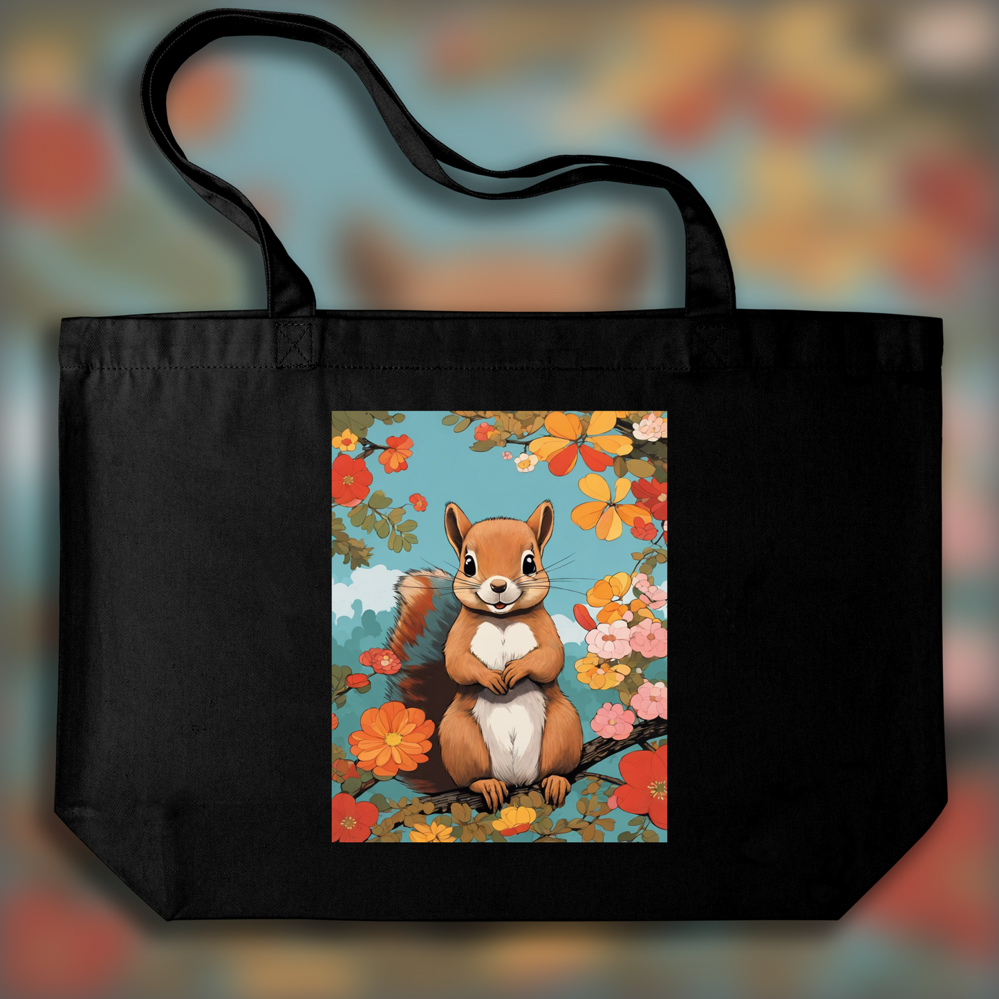 Tote bag - Artiste contemporain japonais kawaï, Écureuil - 1676576303