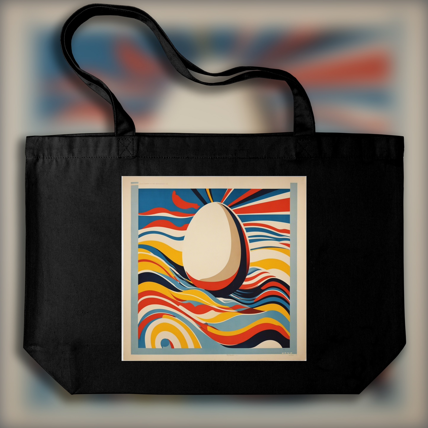 Tote bag - American poster from the 60s, Egg - 787685651