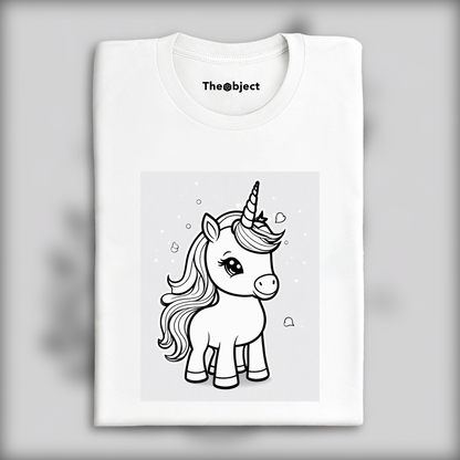 T-Shirt - simple coloring page, a baby cute unicorn - 1880253925