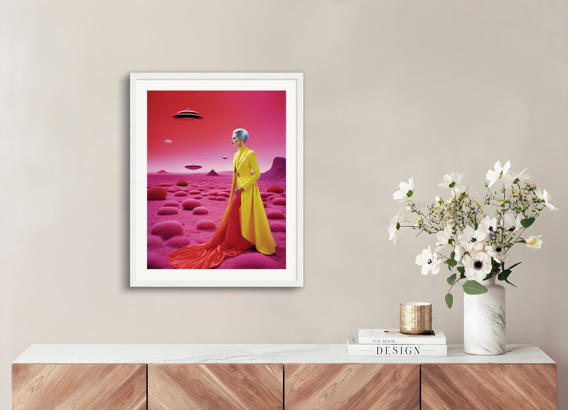 Poster with wood frame: Glamor and saturated British photography, Exoplanet landscape