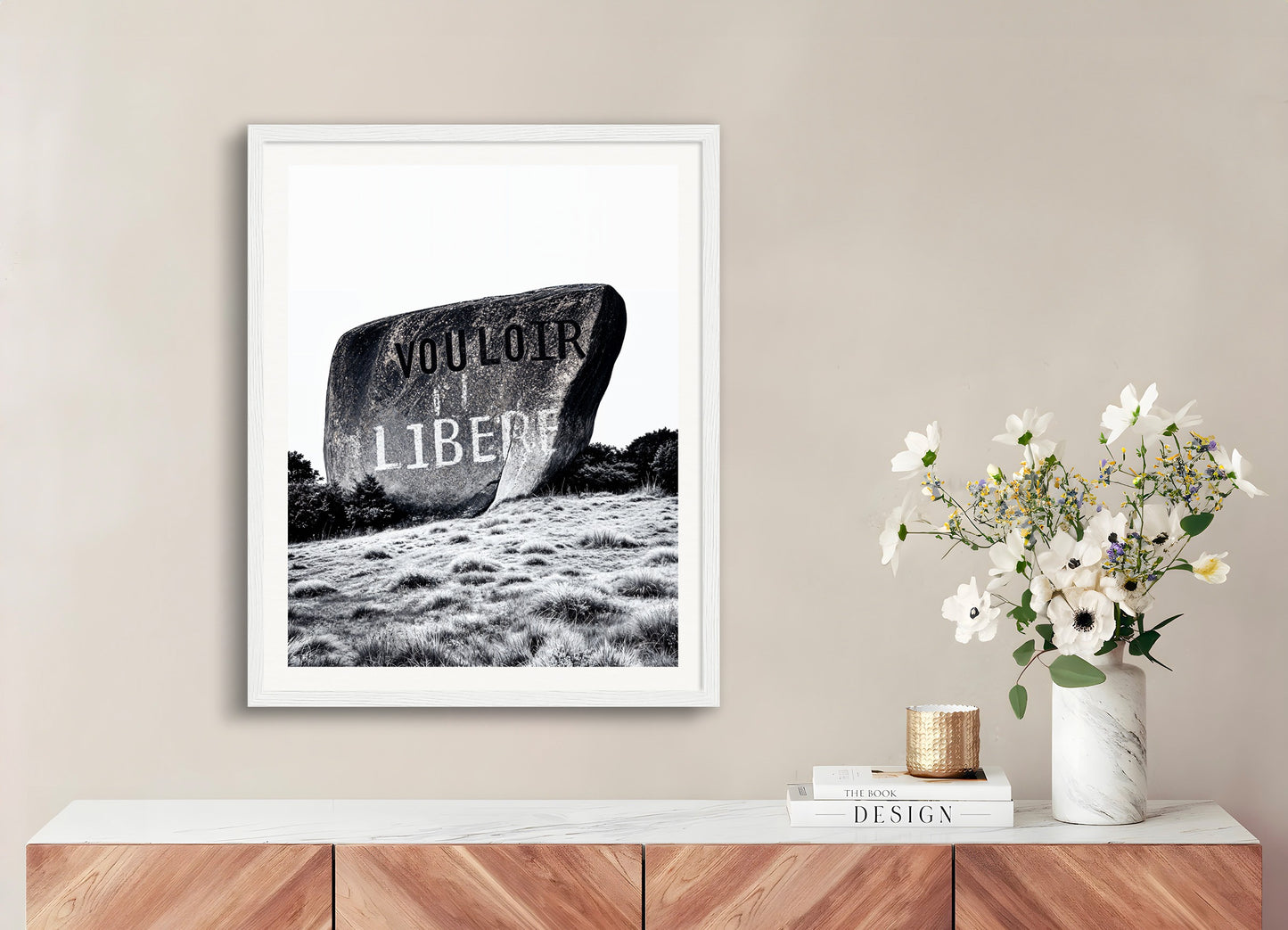 Poster with wood frame: Wanting liberates, Nietzsche, none