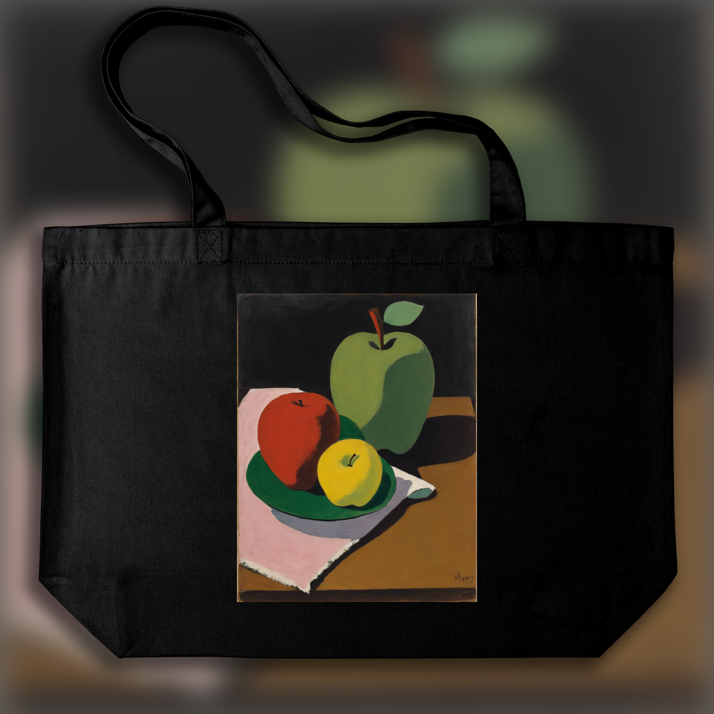 Tote bag - Figuratif intimiste américain, tendance abstraite, Pomme - 2888478496