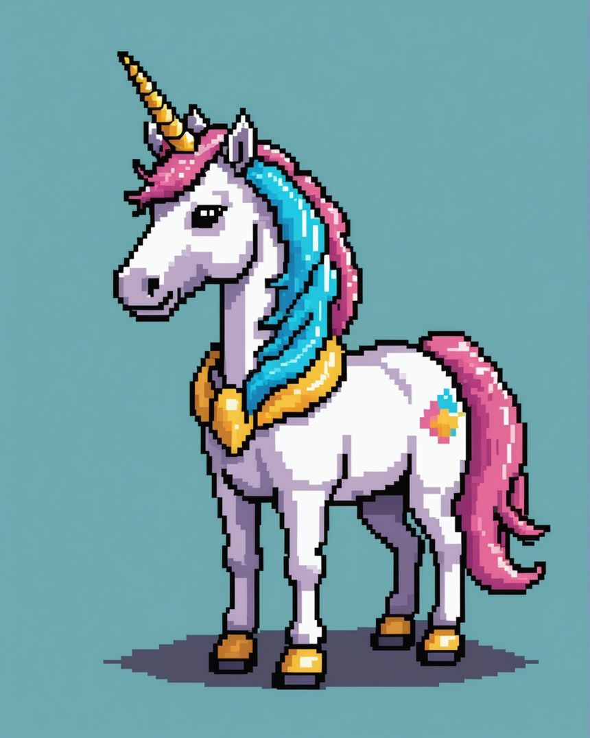 Image - Pixel art, Unicorn - 2862469144