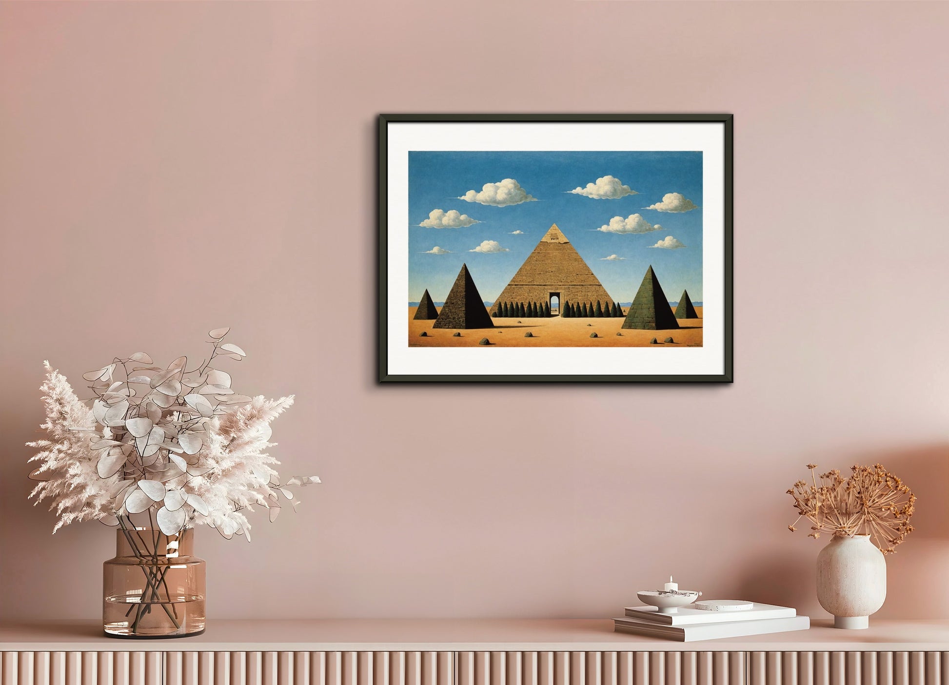 Poster with metal frame: Belgian surrealism, Pyramid