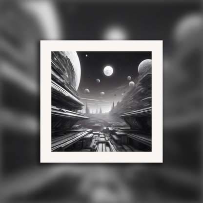 Poster - Urban Abstract Explorations, Black and White, Exoplanet Landscape, Eye - 3198329655