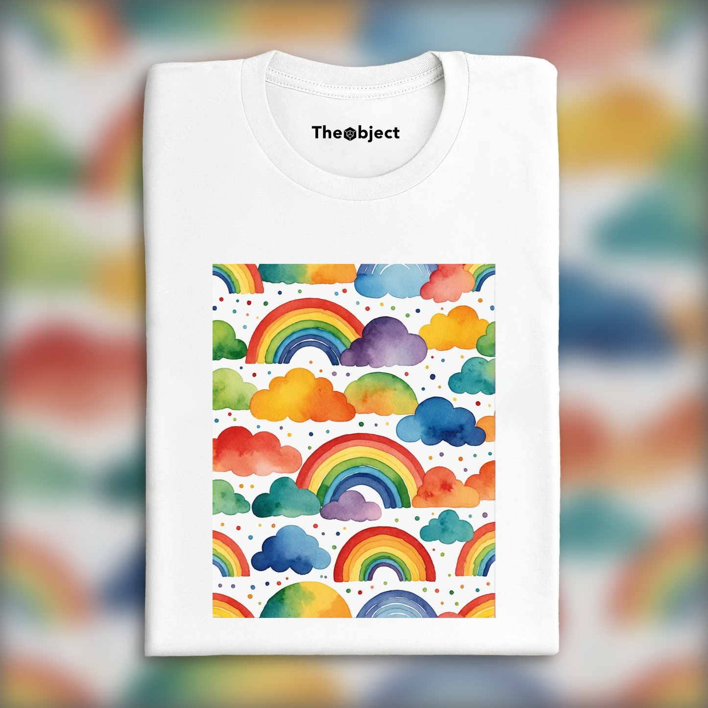 T-Shirt - Aquarelle enfantine, arc en ciel sur fond blanc - 818837527