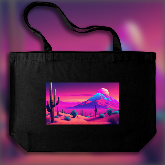 Tote bag - Vaporwave, dramatic desert - 3910847522