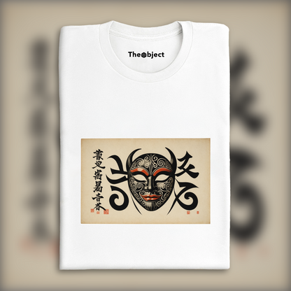 T-Shirt - Vintage Japanese calligraphy, Carnival mask - 630990612