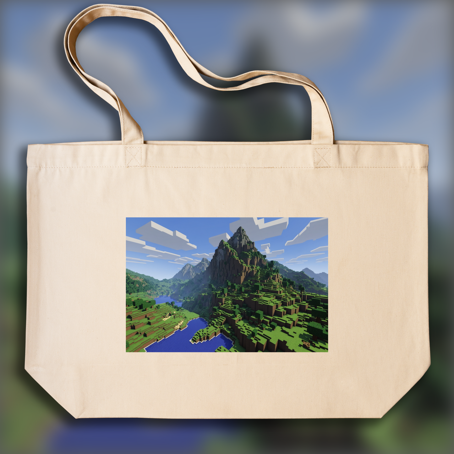 Tote bag - Minecraft, mountain - 3688758426