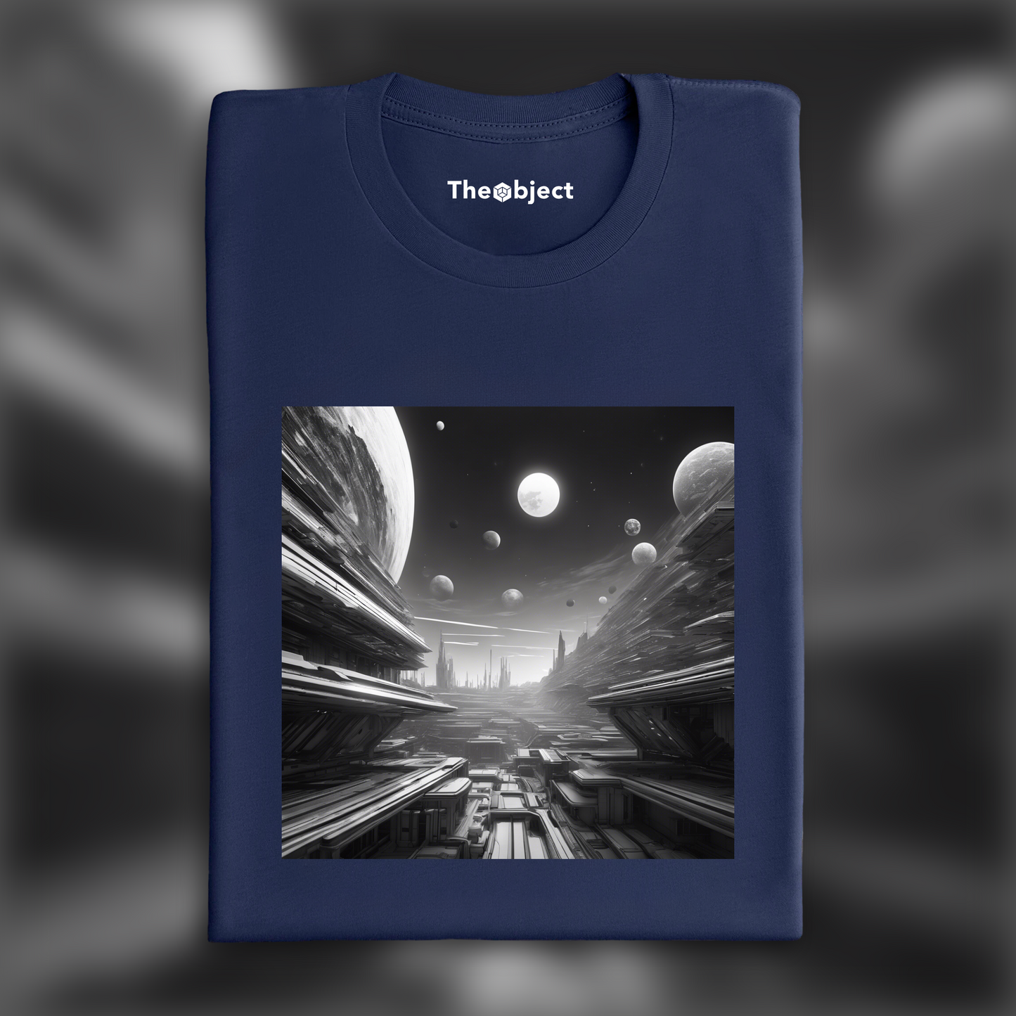 T-Shirt - Urban Abstract Explorations, Black and White, Exoplanet Landscape, Eye - 3198329655