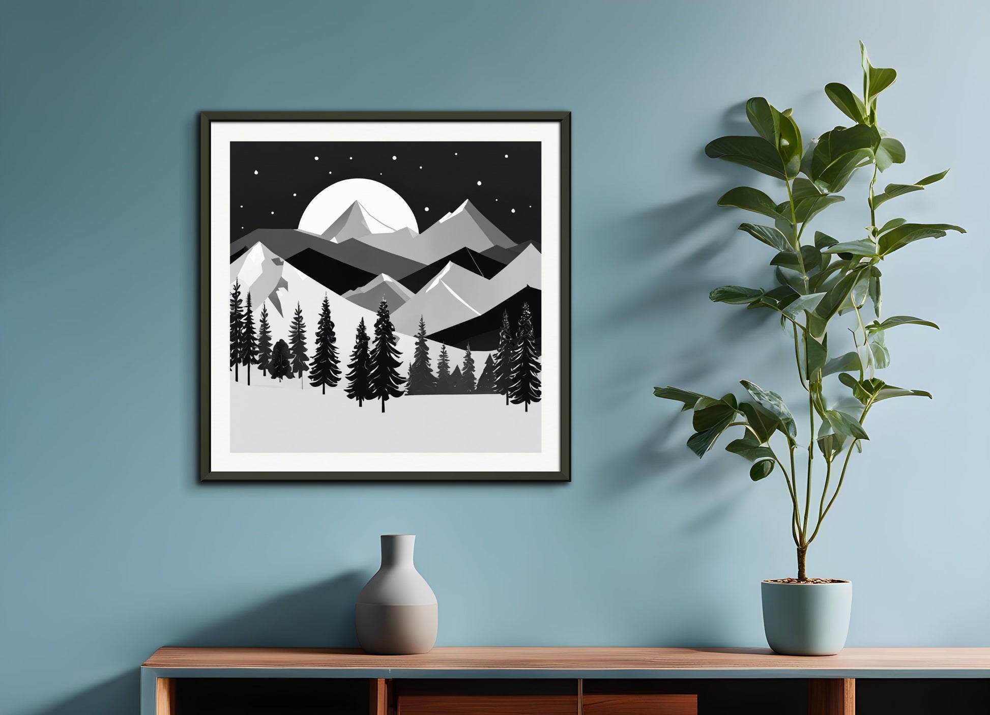 Poster with metal frame: Gothic Black Forest, Mountains