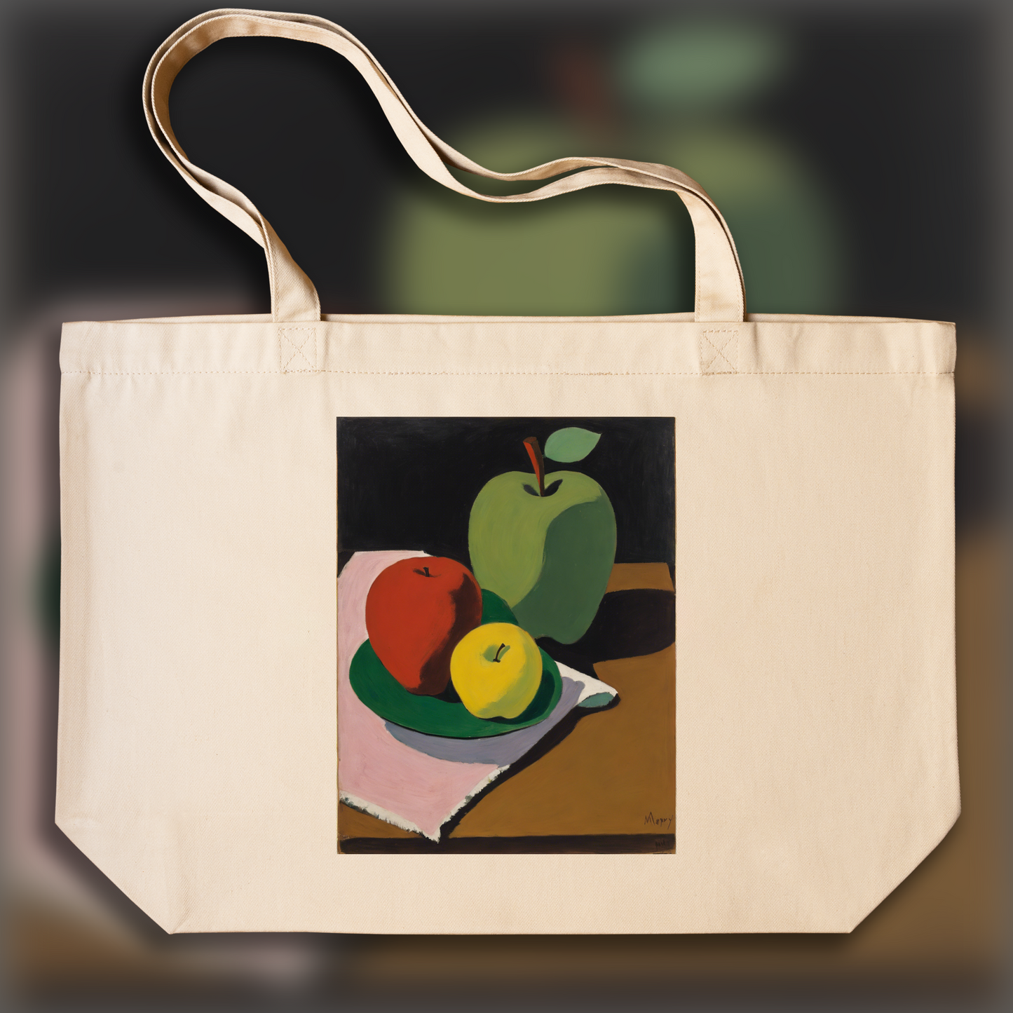 Tote bag - Intimate American figurative, abstract trend, Apple - 2888478496