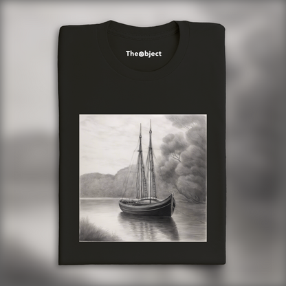 T-Shirt - Pencil drawing, Boat - 776066494