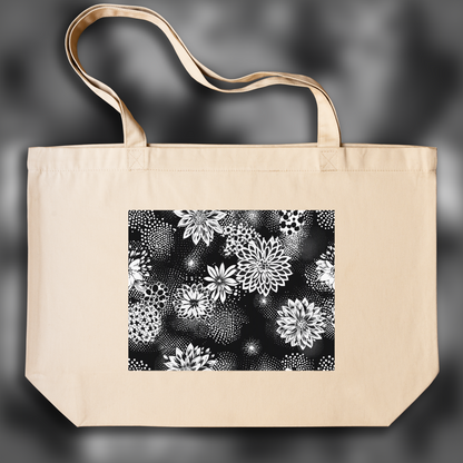 Tote bag - Halftone Dot Art, Flower - 1825772415