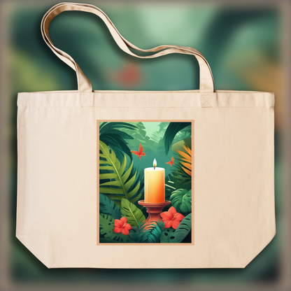 Tote bag - Tropical Jungle, Candle - 247442800