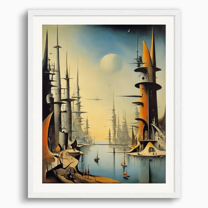 Poster: Enigmatic surrealism, Futuristic city