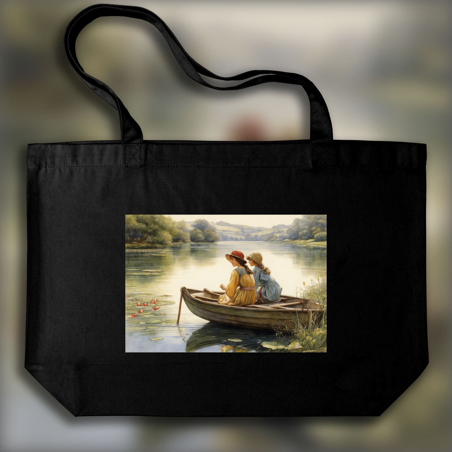 Tote bag - Illustration britannique à la poétique naturelle, Lac - 3791546313